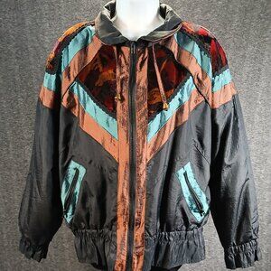 Vintage Colin Colorblock Windbreaker Jacket with Velvet Panels